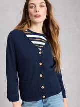 WHITE STUFF NOVA LINEN CARDI / NAVY