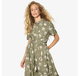Apricot Shirtdress / Pressed Daisy Floral