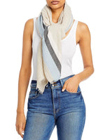 Foulard enveloppant Echo rayé / Tons de bleu