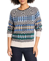 Nic & Zoe Graphic Stripe Sweater / Blue Multi