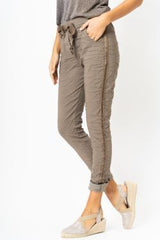 Tuxedo Stripe Pant / Taupe