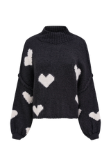 Astrid Heart Sweater / Black