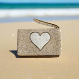 Beaded Heart Clutch: Turquoise