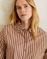 Yerse Stripe Shirt / Chocolate
