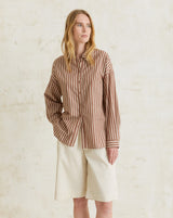 Yerse Stripe Shirt / Chocolate
