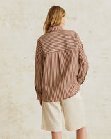 Yerse Stripe Shirt / Chocolate