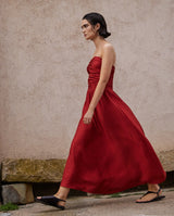 Yerse Strapless Maxi Dress / Terracotta