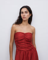 Yerse Strapless Maxi Dress / Terracotta
