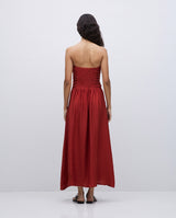 Yerse Strapless Maxi Dress / Terracotta