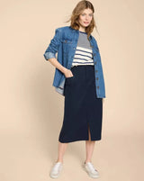 White Stuff Penny Midi Skirt / Navy