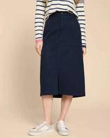 White Stuff Penny Midi Skirt / Navy