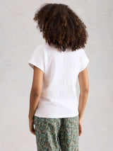 White Stuff Nelly Emroidered Tee / White