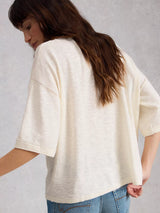 WHITE STUFF KATE LINEN TOP / WHITE