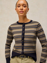 White Stuff Lois Fairisle Cardigan / Navy Multi