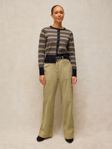 White Stuff Lois Fairisle Cardigan / Navy Multi