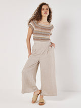 Apricot Clothing Hand-Crocheted Top / Coral Multi Stripe