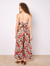 Apricot Bandeau Jumpsuit /Floral Ikat