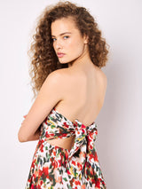 Apricot Bandeau Jumpsuit /Floral Ikat