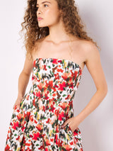 Apricot Bandeau Jumpsuit /Floral Ikat