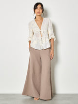 Apricot Embroidered Chiffon Cover Up