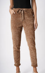 Jeggings stretch en velours côtelé / Camel
