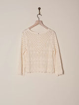 Nile Pointelle Cotton Sweater / Ecru