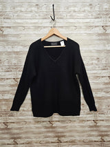 Eternelle Relaxed Rib Sweater / Black