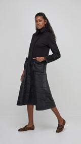 Uchuu Mixed Media Coat / Black