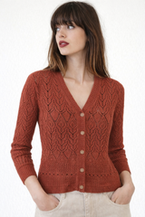 See U Soon Paris Pointelle Cardi / Brick