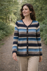 Mansted May Cardigan / Multi Stripe