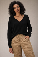 Eternelle Relaxed Rib Sweater / Black
