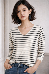 Eternelle Striped Sweater / Vanilla-Black