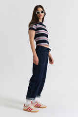 Daze Villa Drawstring Barrel Jean / Blue Mood