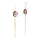 Lolo Stone Chain Drop Earrings / Labradorite