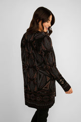 Frank Lyman Geo Print Jacket / Black/Rust
