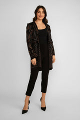 Frank Lyman Geo Print Jacket / Black/Rust
