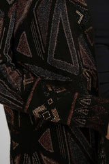 Frank Lyman Geo Print Jacket / Black/Rust