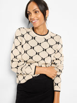 Nic & Zoe Geo Sweater / Black /Nat