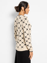 Nic & Zoe Geo Sweater / Black /Nat