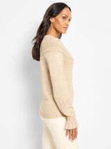Nic & Zoe Textural Dot Cosy Sweater / Taupe