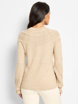 Nic & Zoe Textural Dot Cosy Sweater / Taupe