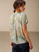 Nile Short Sleeve Blouse / Salbei Botanical print