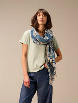 Nile Organic Cotton Scarf / Nightblue Botanical