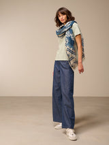 Nile Organic Cotton Scarf / Nightblue Botanical