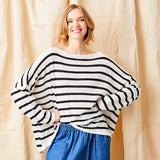 Suzy D Fayola Sweater / Black & White Stripe