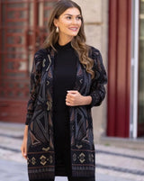 Frank Lyman Geo Print Jacket / Black/Rust