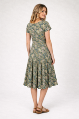 Dress Addict Jalan / Green-Blue Floral