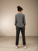 Nile Blouse/ Petrol Print