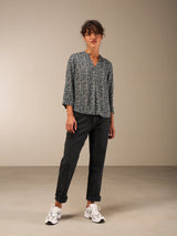 Nile Blouse/ Petrol Print