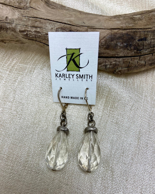 Karley Smith Bevelled Crystal Drop Earrings